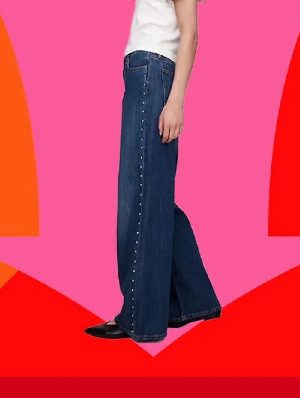 🆕️ Gap High Rise SuperSoft Studded Wide Leg Jeans in Dark Wash